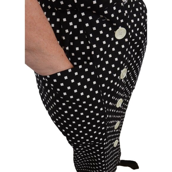 VTG 80s Geary Roark Kamisato Polka Dot Cotton Dress Buttons USA Made Size 12 - Picture 6 of 15